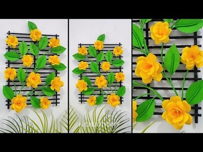 Rose wall hanging craft | Paper craft for home decoration | Paper wall decoration | Diy room decor