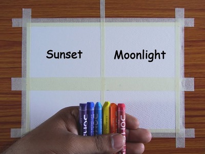 Sunset and Moonlight - Easy Oil Pastel Drawing | Easy Drawing for Beginners - Step by Step