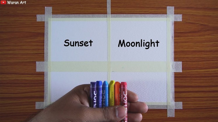 Sunset and Moonlight - Easy Oil Pastel Drawing | Easy Drawing for Beginners - Step by Step