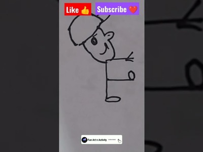 Turn 'F' Letter Into Drawing Of Walking Man | Cute & Easy Drawings #shorts #drawing #painting #art