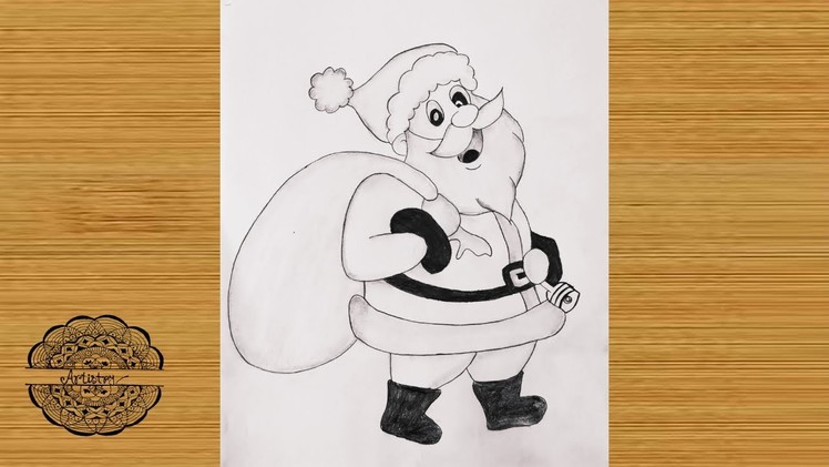 Very Easy Santa Claus Drawing - pencil sketch | How to draw Santa Claus | Christmas special drawing