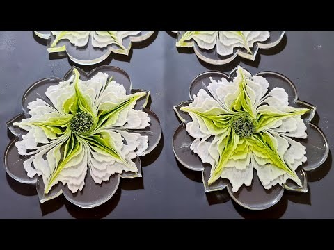 #1359 WOW! NO PIGMENT PASTE Used In These Incredible 3D Resin Flower Coaster