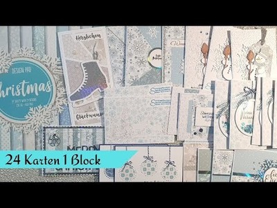 24 Karten aus 1 Block von Action | Winter Block 2018 | #bastelnmitaction