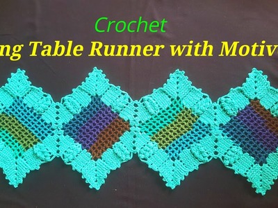 A Simple Way to Crochet Table Runner with Motives | Crochet Tutorial