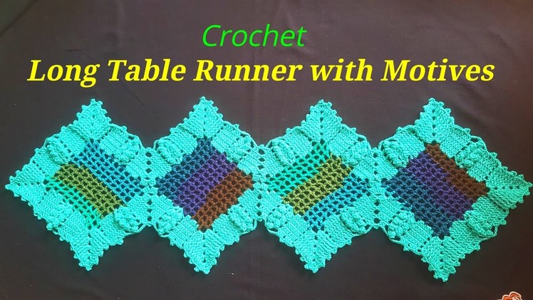 A Simple Way to Crochet Table Runner with Motives | Crochet Tutorial