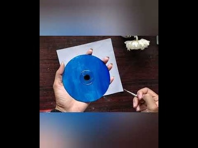 Cd painting.Cd craft ideas.diy cd painting.easy cd painting for beginners using acrylic colour