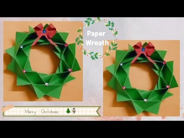 Christmas Wreath With Paper | Christmas Decoration Ideas | Origami Christmas wreath | Paper Craft