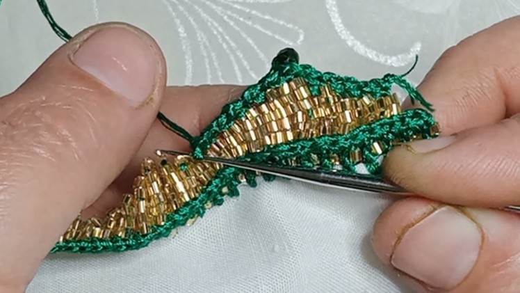 Crochet Tutorial.beads border.Lace Design@Moon Macrame & Crochet