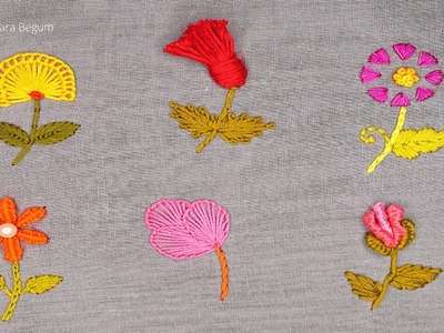 Cute small Flower Embroidery Designs, 6 Flower Embroidery Designs New, Tiny Flower Designs-540