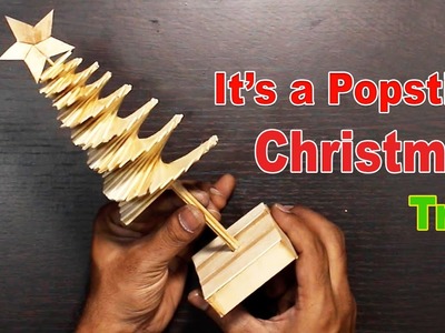 DIY Easy Christmas Tree Made From Popsicle Stick | Popsicle Craft for Christmas Decor School Project