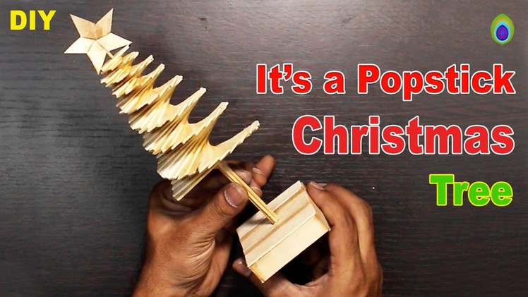 DIY Easy Christmas Tree Made From Popsicle Stick | Popsicle Craft for Christmas Decor School Project
