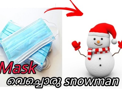 DIY-snowman craft.mask reuse idea.snowman make with mask.easy snow man #christmastree #snowman