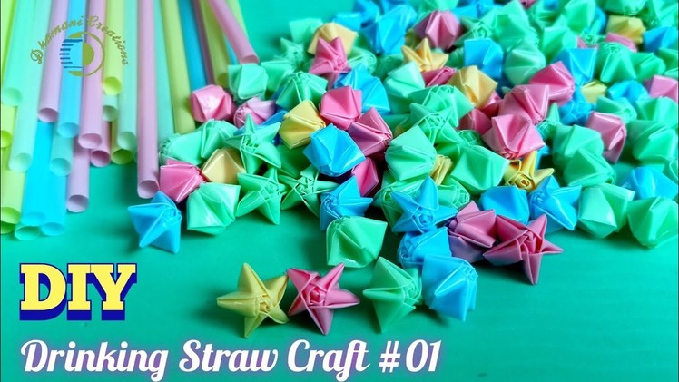 DIY Straw Craft (#01) | How to Make Star from Drinking Straw