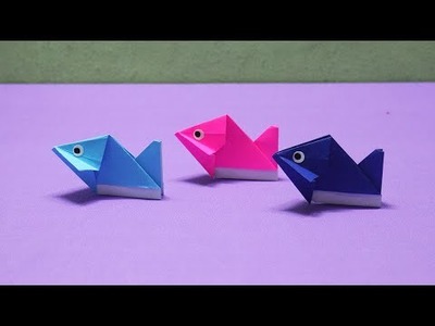 How to make easy paper whale for kids - easy origami whale step by step - animal paper crafts easy