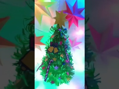 How To Make Paper Christmas Tree.DIY Christmas Tree Decoration #Shorts