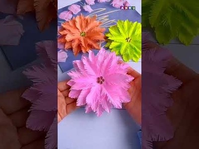 How To Make Paper Flowers | Easy Paper Flowers | Diy Craft Video | Easy Craft Idea #shorts