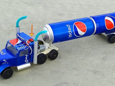Make An Amazing Truck With Pepsi Cans And DC Motor - DIY