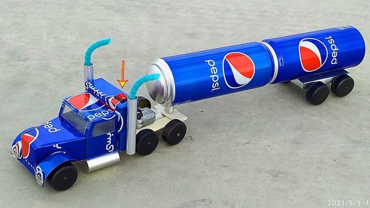 Make An Amazing Truck With Pepsi Cans And DC Motor - DIY