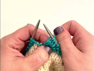 Making a Knit Bobble with three stitches and three rows