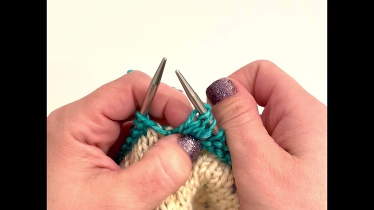 Making a Knit Bobble with three stitches and three rows