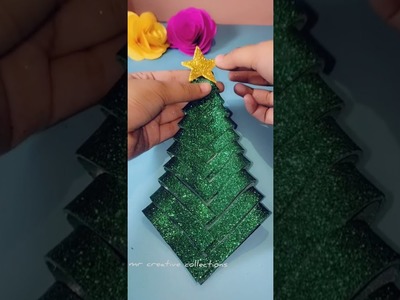 Merry Christmas| Christmas tree with glitter paper #tutorial #shorts #youtube #2021 #craft #diy #yt