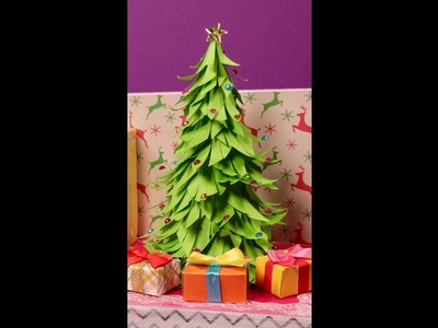 Mini Paper Christmas Tree for Miniature House or Home Decoration -Christmas Crafts How-to #Short