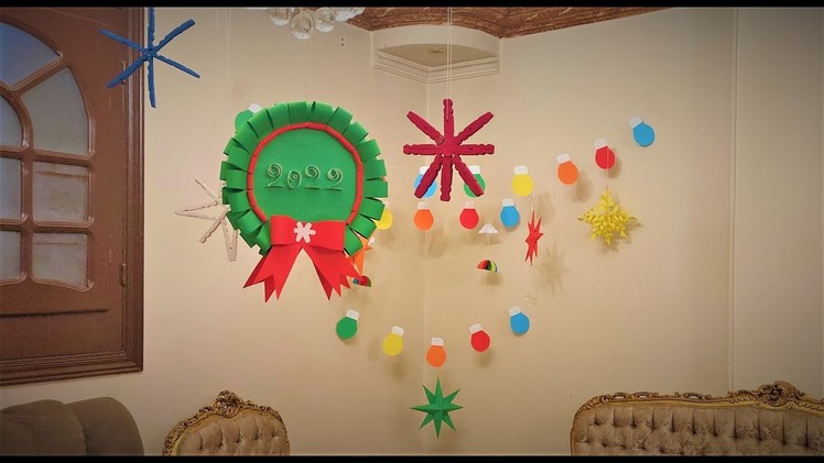 New year craft | زينة راس السنه الميلاديه | Christmas decoration ideas