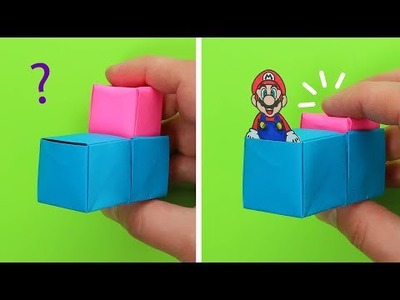Origami Pop It Mini BUTTON with Super Mario. How to make Super Mario Game from paper.