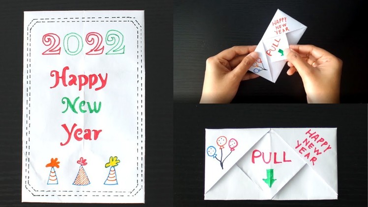 Origami Pull Tab Card | New Year Card | DIY Pull Tab Origami Envelope Card