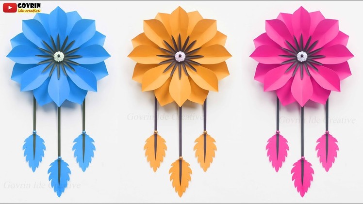 Paper Flower Wall Hanging - Ide Kreatif Hiasan Dinding dari Kertas Origami - Hiasan Kamar Cantik