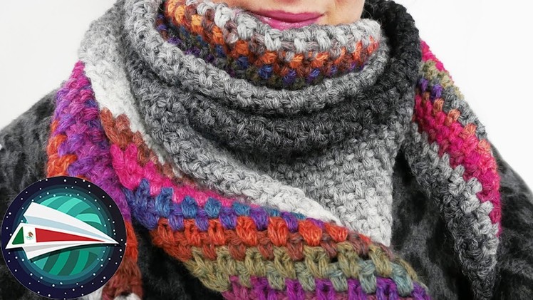 Tejiendo un chal triangular con lana Scap Color de Wolly Hugs | Super suave y abrigado