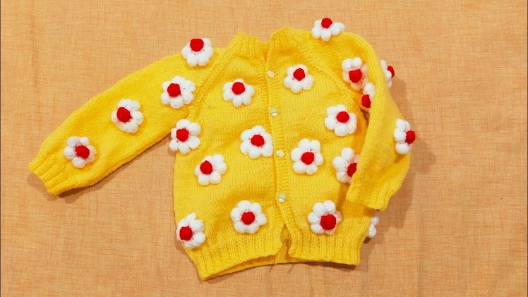Tricot gilet raglan top down au tricot pour enfant  Gilet raglan sans couture au tricot.