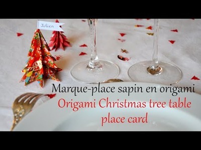 Tuto #21 : marque-place sapin en origami - origami Christmas tree table place card