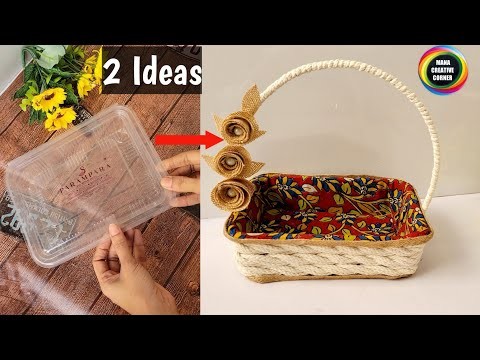 2 DIY Basket ideas with Plastic food containers.2 Best out of waste craft ideas. Reuse ideas