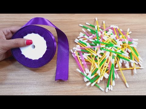 2 EASY & BEAUTIFUL FLOWER & VASE IDEAS WITH COLOR RIBBON | BEST OUT OF WASTE