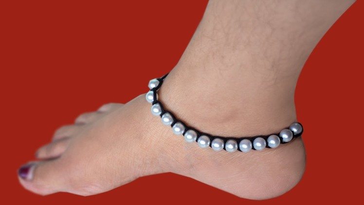 2in1 Black Thread Bracelet and Anklet for Women - Payal For Girls - Reya Handicraft