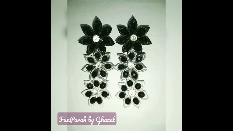 3 shade crystal earrings ????❤️ Wait and Watch #handmade #earrings #flowers #easy #tutorial #shorts