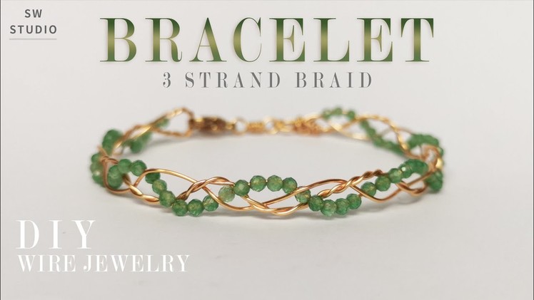 3 Stand Braid Bracelet.Easy Bangle. Easy Bracelet.Wire Wrap Bracelet Tutorial.How to make