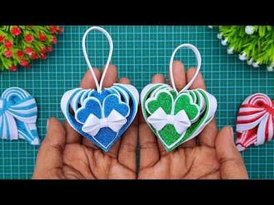 3d Heart Valentine's Day Decoration |  Glitter Foam Sheet Craft Ideas | Valentine Day Special Gifts