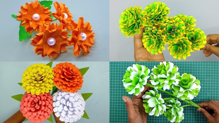 4 Easy Paper Flowers | Most Beautiful Paper Flower | DIY Handmade Flowers