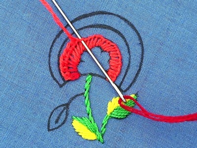 Amazing hand embroidery padded lace stitch, crochet stitch hand embroidery, cute carnation flower