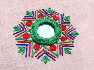 Beautiful & Colourful Mirror Work Embroidery Design | Hand Embroidery Work
