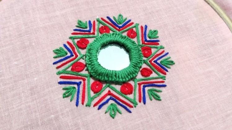 Beautiful & Colourful Mirror Work Embroidery Design | Hand Embroidery Work