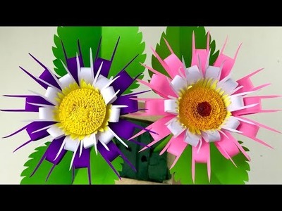 Beautiful Paper Flower Making | Home Decor | Paper Craft | Paper Flowers | Paper Crafts For School