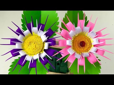 Beautiful Paper Flower Making | Home Decor | Paper Craft | Paper Flowers | Paper Crafts For School