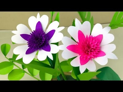 Beautiful Paper Flower Making | Home Decor | Paper Crafts For School | Paper Flowers | Crafts | DIY