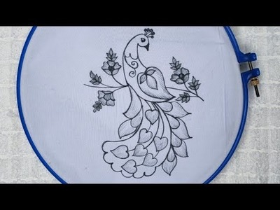 Beautiful peacock embroidery l Hand embroidery design of a bird l Embroidery world l Sewing art