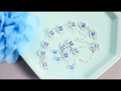 Beebeecraft DIY crystal bracelet with glass beads.