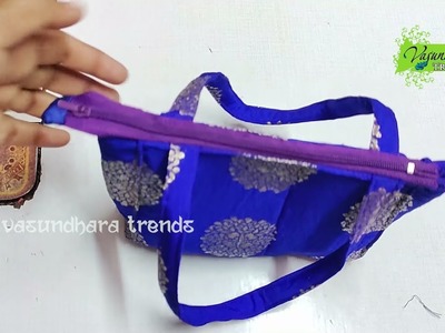 Best making idea from weste blouse piece colour ful bag #vasundhara trends#