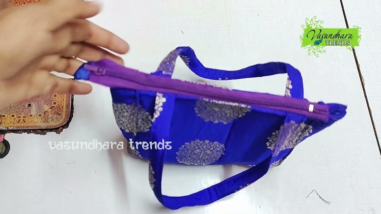 Best making idea from weste blouse piece colour ful bag #vasundhara trends#